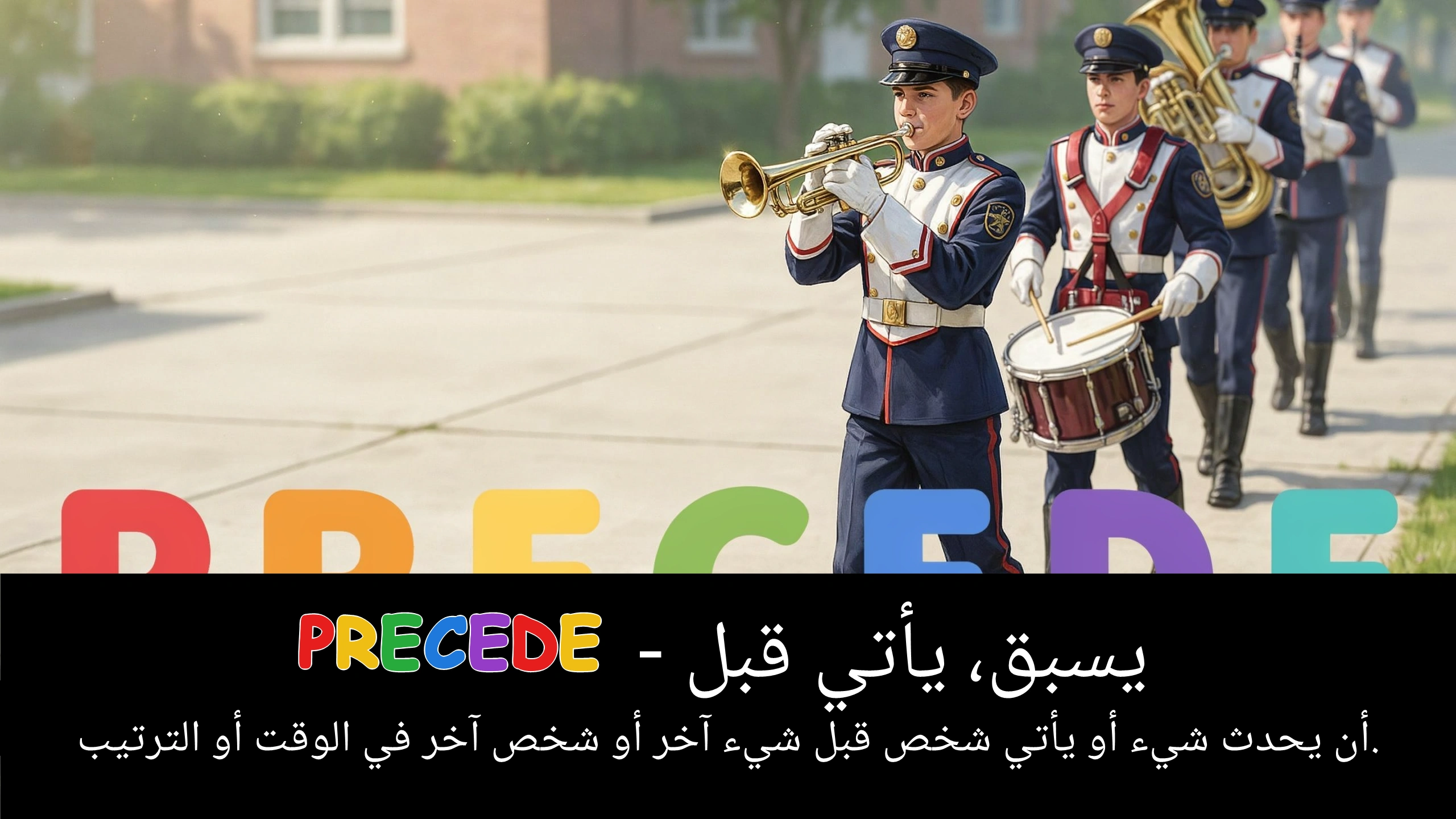 Arabic Illustration for precede
